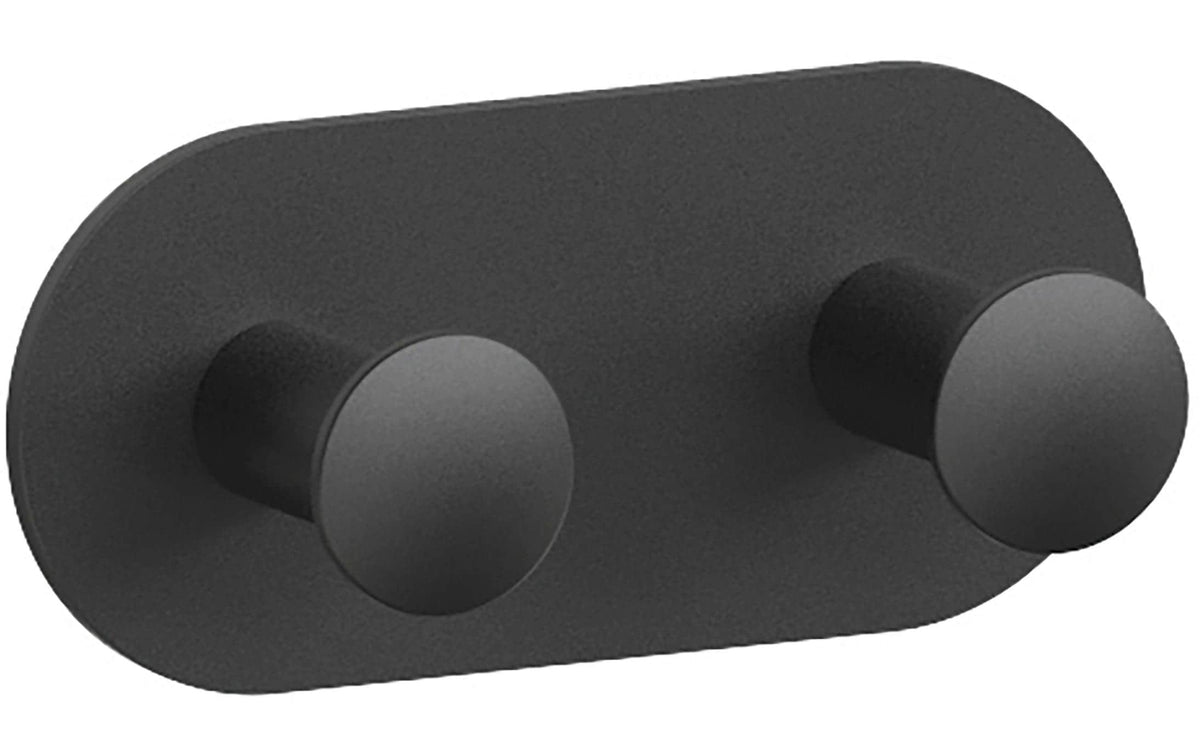 Spirella Haken – Stahl, 2 kg, Klebestreifen, 10,5×4,5 cm, Schwarz, 6er-Set