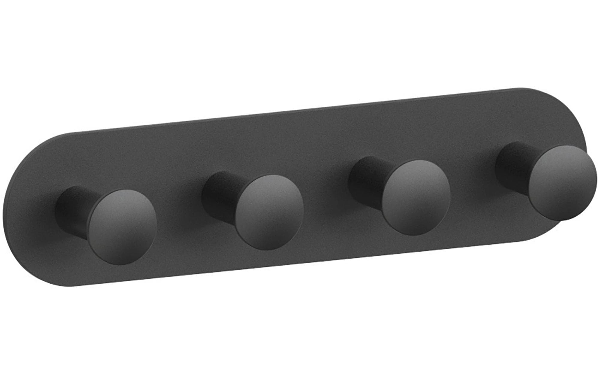 Spirella Haken – Stahl, 4 kg, Selbstklebend, 25,5×4,5 cm, Schwarz matt