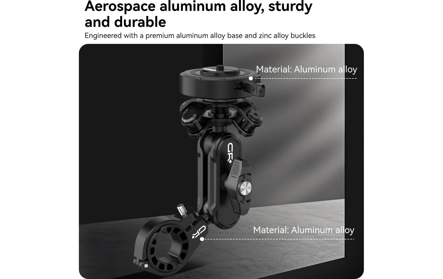 Grxplore GR-MT6 – Fahrrad-/Motorrad-Halterung – 360°-Drehung, magnetisch – Lenker – für Smartphones