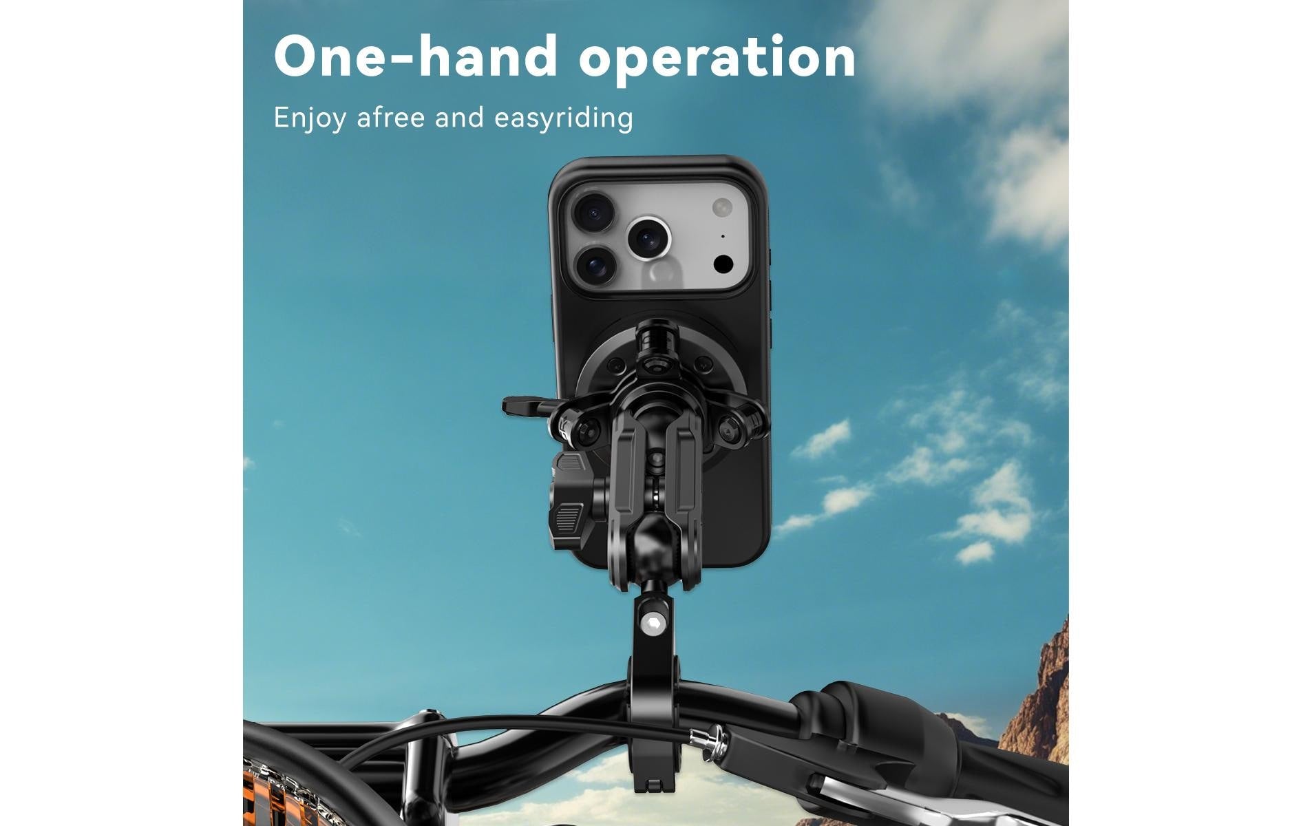 Grxplore GR-MT6 – Fahrrad-/Motorrad-Halterung – 360°-Drehung, magnetisch – Lenker – für Smartphones