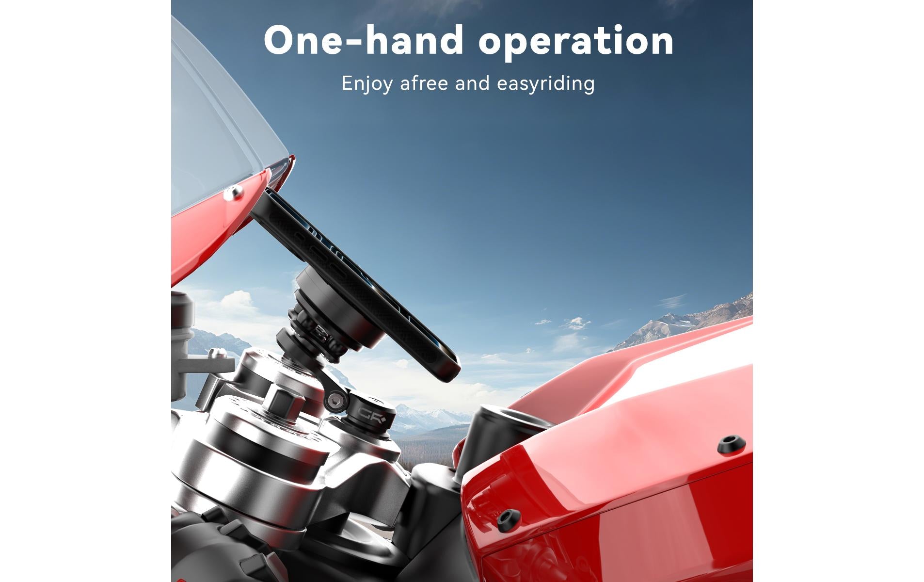 Grxplore GR-MT7 – Fahrrad-/Motorrad-Halterung – Magnetisch, kabelloses Laden – Lenker/Vorbau – Schwarz