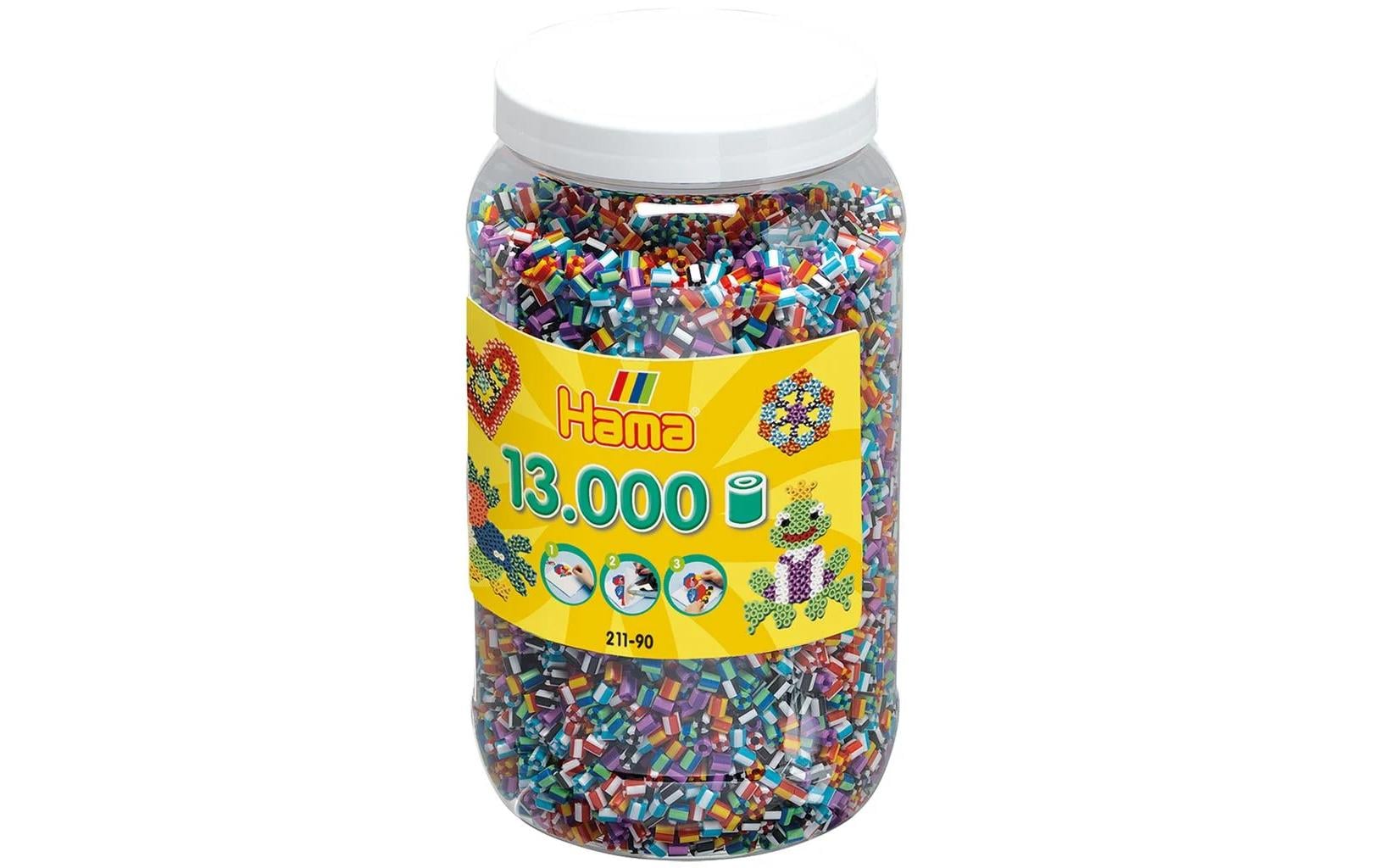 Hama Beads Hama – Bügelperlen Midi, Kunststoff, Mehrfarbig, 13'000 Stk., Gestreift
