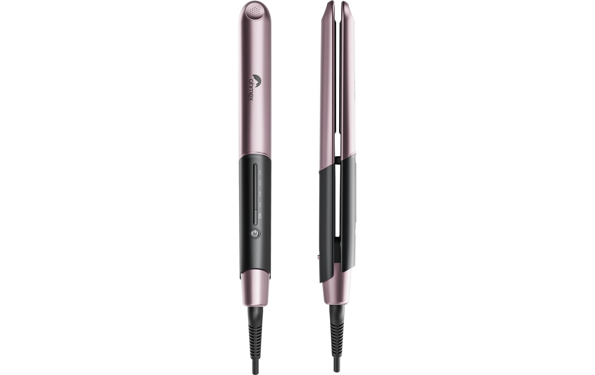Ohmex Haarglätter OHM-HSY-9763 – Keramikplatten, Ionentechnologie, Einstellbare Temperatur – Rosa, Schwarz