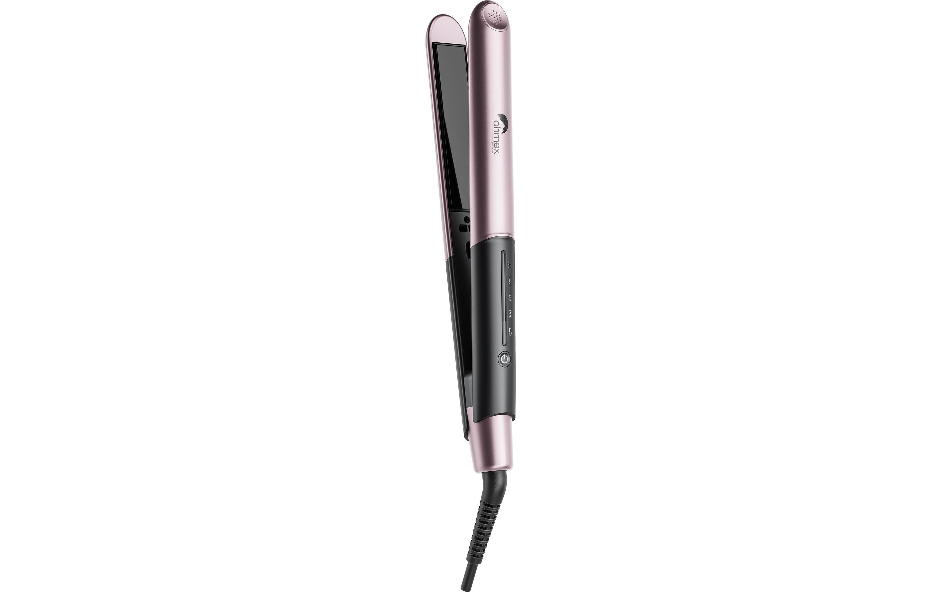 Ohmex Haarglätter OHM-HSY-9763 – Keramikplatten, Ionentechnologie, Einstellbare Temperatur – Rosa, Schwarz