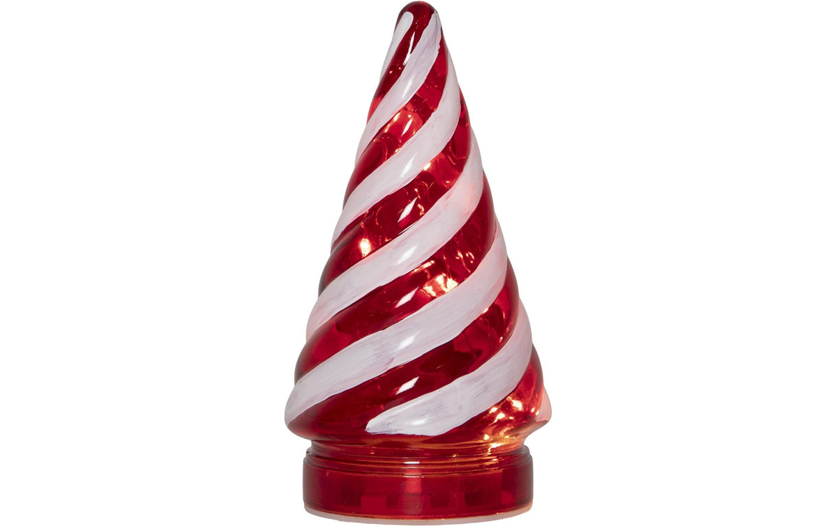 Star trading Ambientelicht Glas Candy Tree – Warmweiss, Batteriebetrieb (3× AAA, 60 h), IP20 – Rot