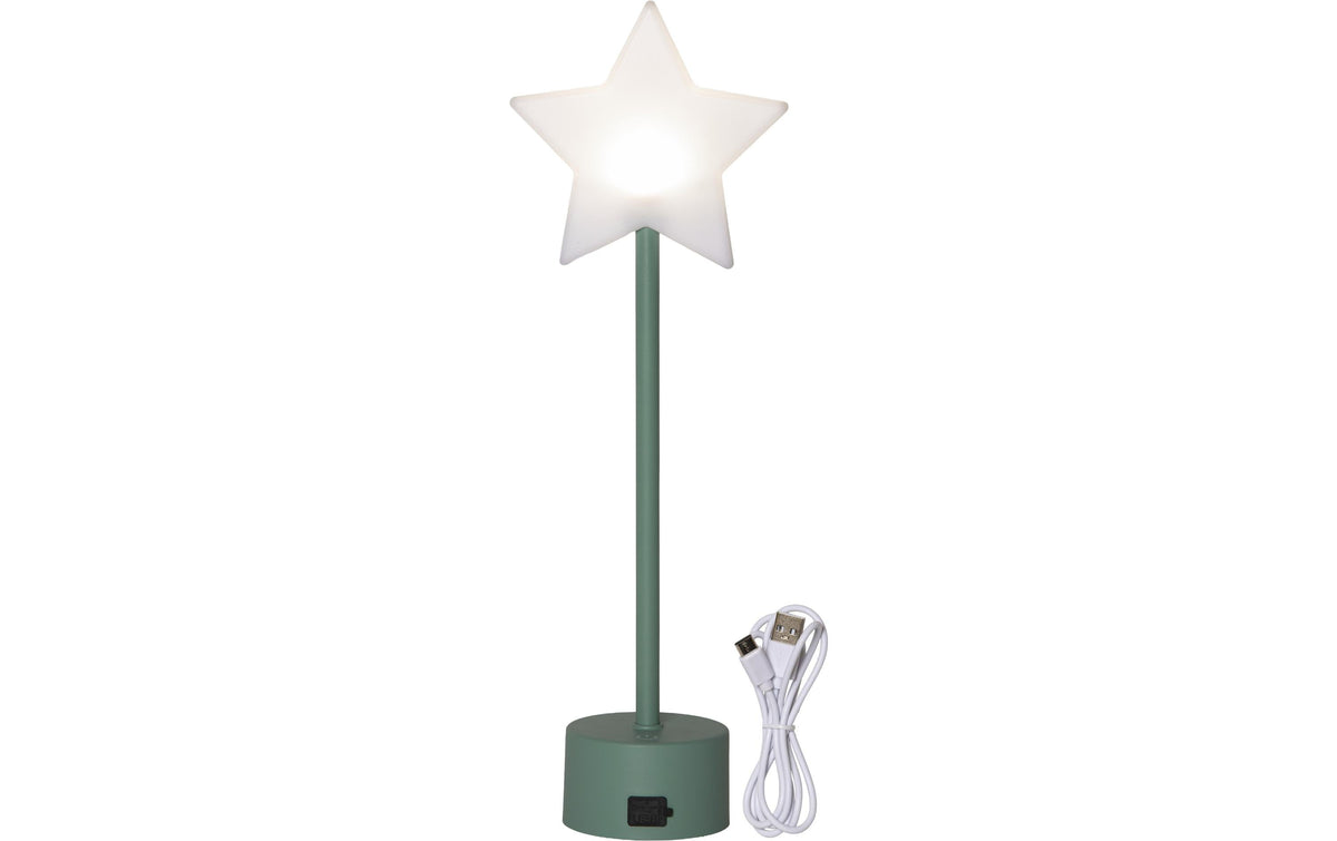 Star Trading LED-Tischleuchte Blizz – 40 cm, Kaltweiss, Akku, 8 h Laufzeit, Grün