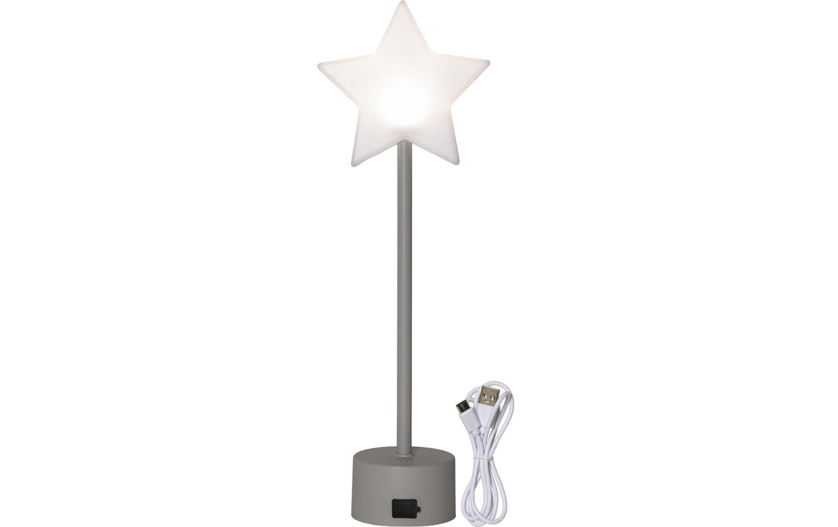 Star Trading Tischstern – 40 cm Höhe – Metall & PVC, Grau