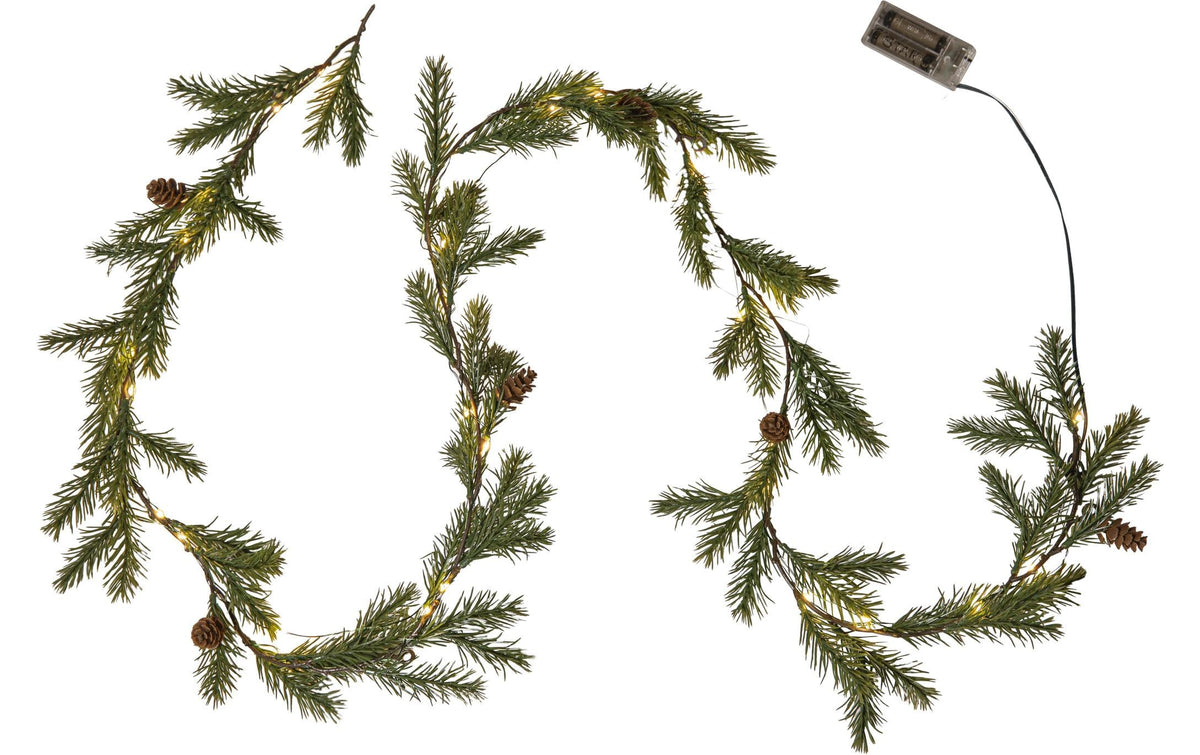 Star Trading Lichterkette Eira – Starterset, 150 cm, Warmweiss, Batteriebetrieb, 30 Lämpchen, Grün
