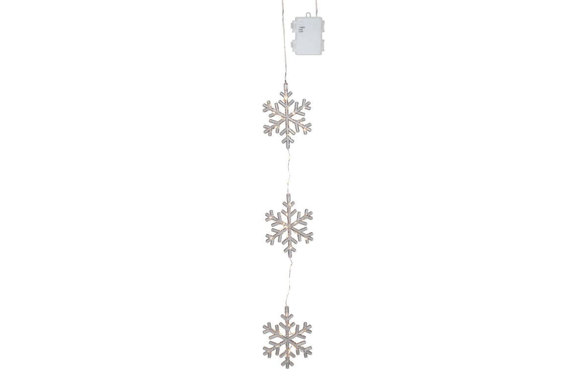 Star Trading Dekolicht Stina Schneeflocke – Starterset, Warmweiss, Transparent, Batteriebetrieben, 44 LEDs