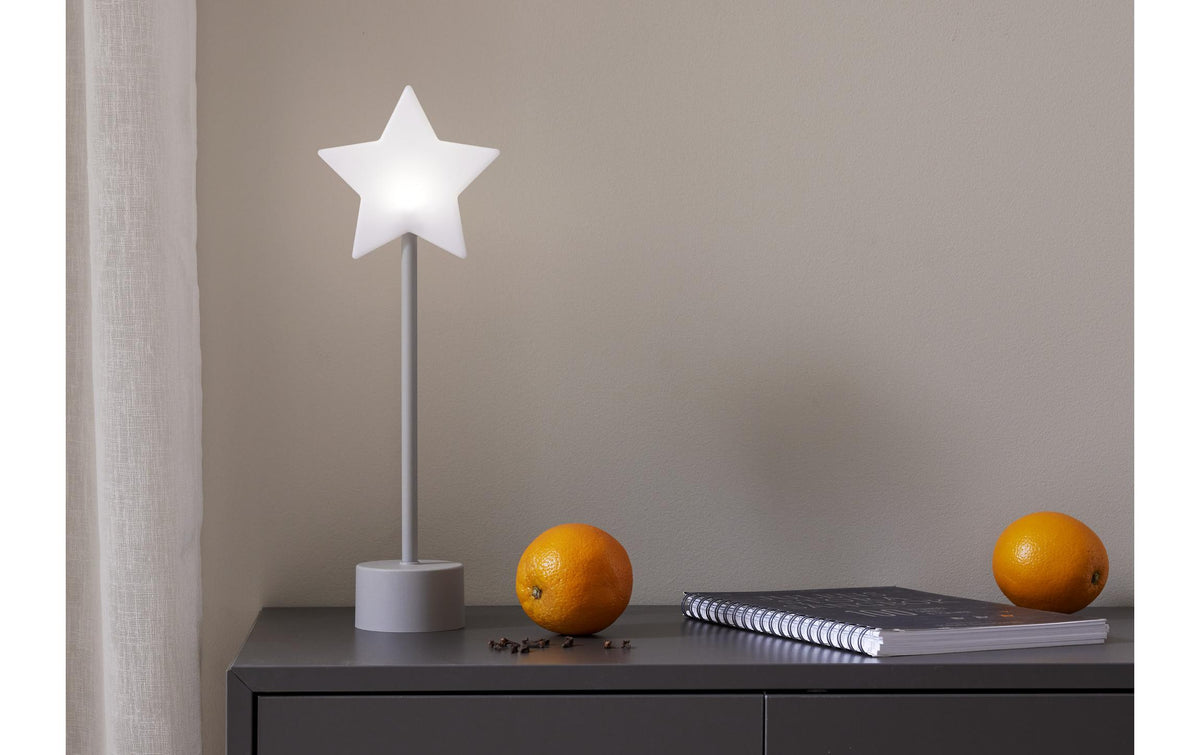 Star Trading Tischstern – 40 cm Höhe – Metall & PVC, Grau