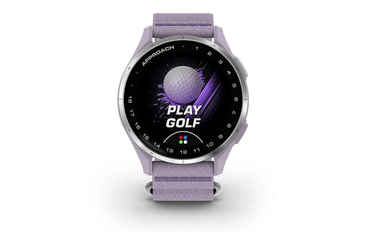 Garmin Approach J1 43 mm GPS – Silber, Lila, 50 m, für Android, iOS