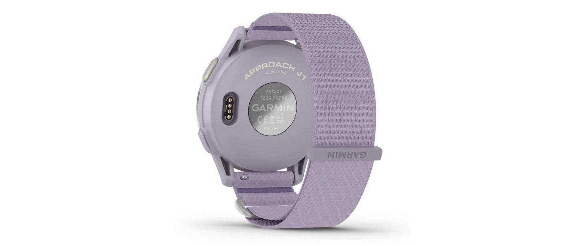 Garmin Approach J1 43 mm GPS – Silber, Lila, 50 m, für Android, iOS
