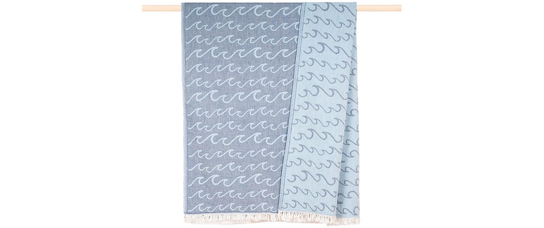 Pad WAVES Beach Wohndecke – Baumwolle, Blau – 100 × 180 cm