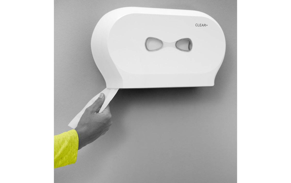 Clear+ by cws Toilettenpapier Mini Jumbo – 2-lagig – 12 Rollen