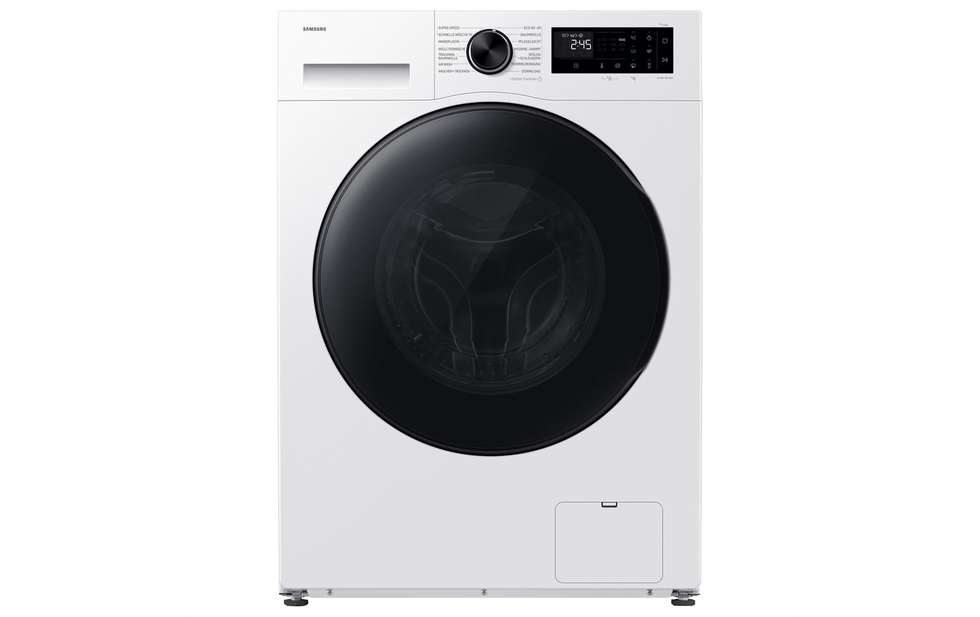 Samsung Frontlader Waschtrockner, WD90HG5U34BEWS, 60 cm × 64,5 cm × 85 cm, Schwarz, Weiss