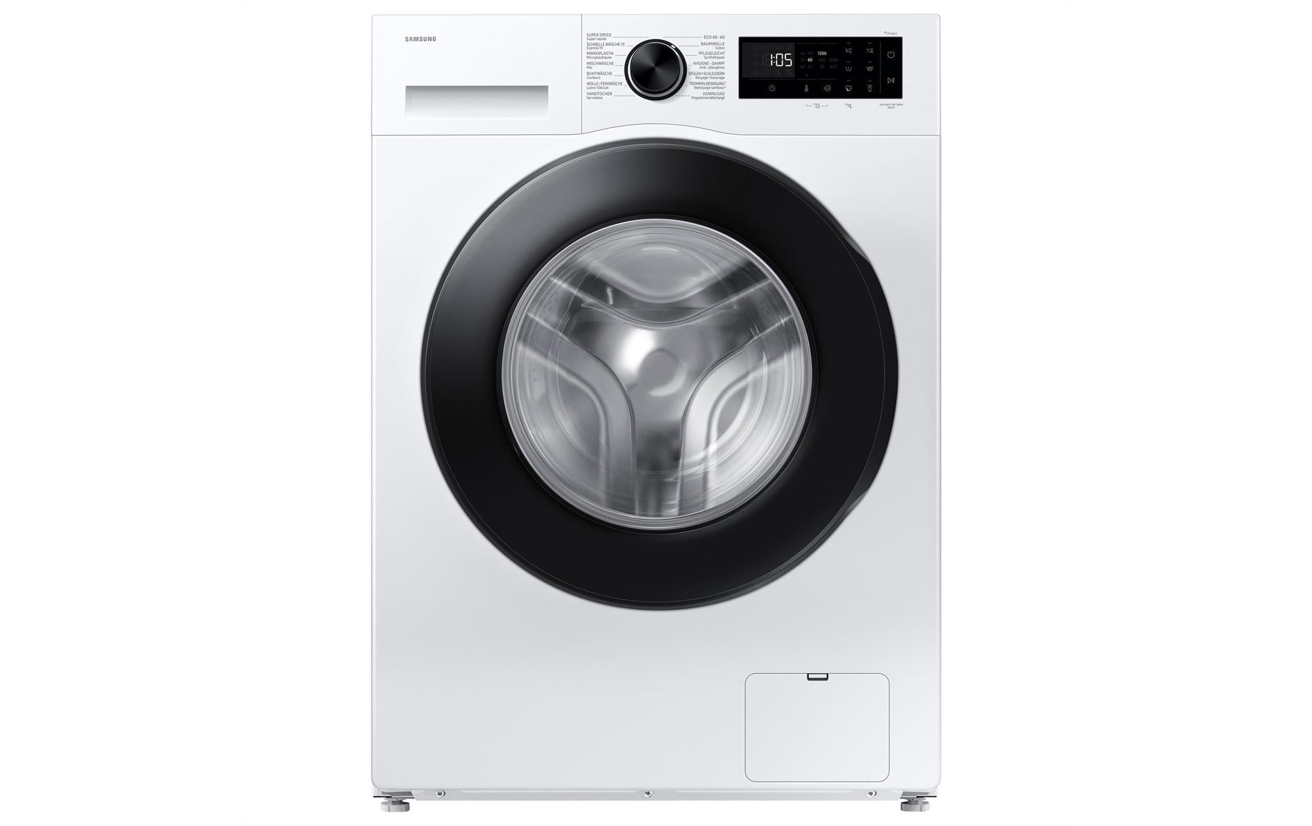 Samsung Waschmaschine WW80FG5L32AEWS – 8 kg, 1400 U/min, WLAN & Wasserschutzsystem – Schwarz/Weiss