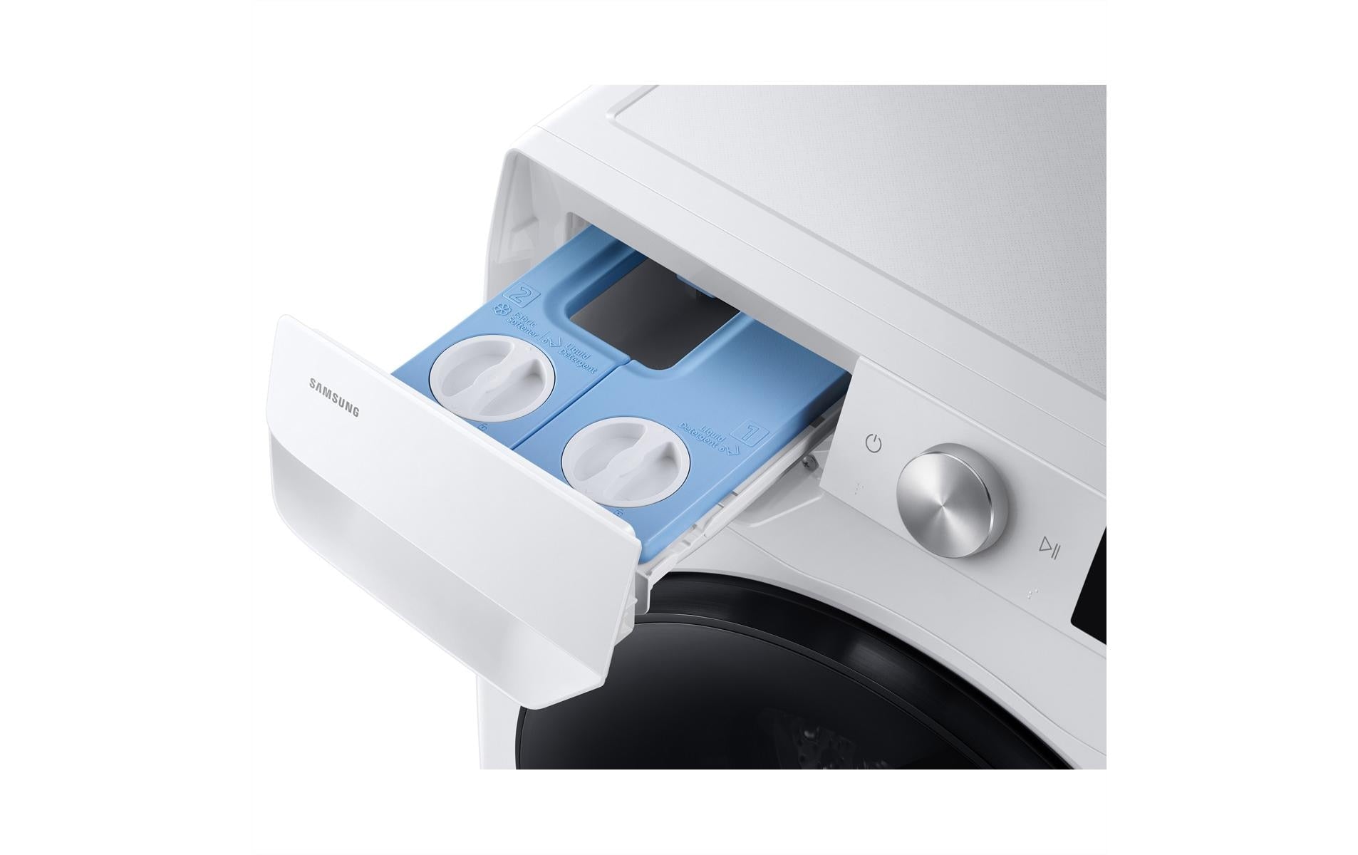 Samsung Waschtrockner WD90HG6U94BEU5 – 9 kg Waschen, 6 kg Trocknen, WLAN & Wasserschutzsystem – Schwarz/Weiss