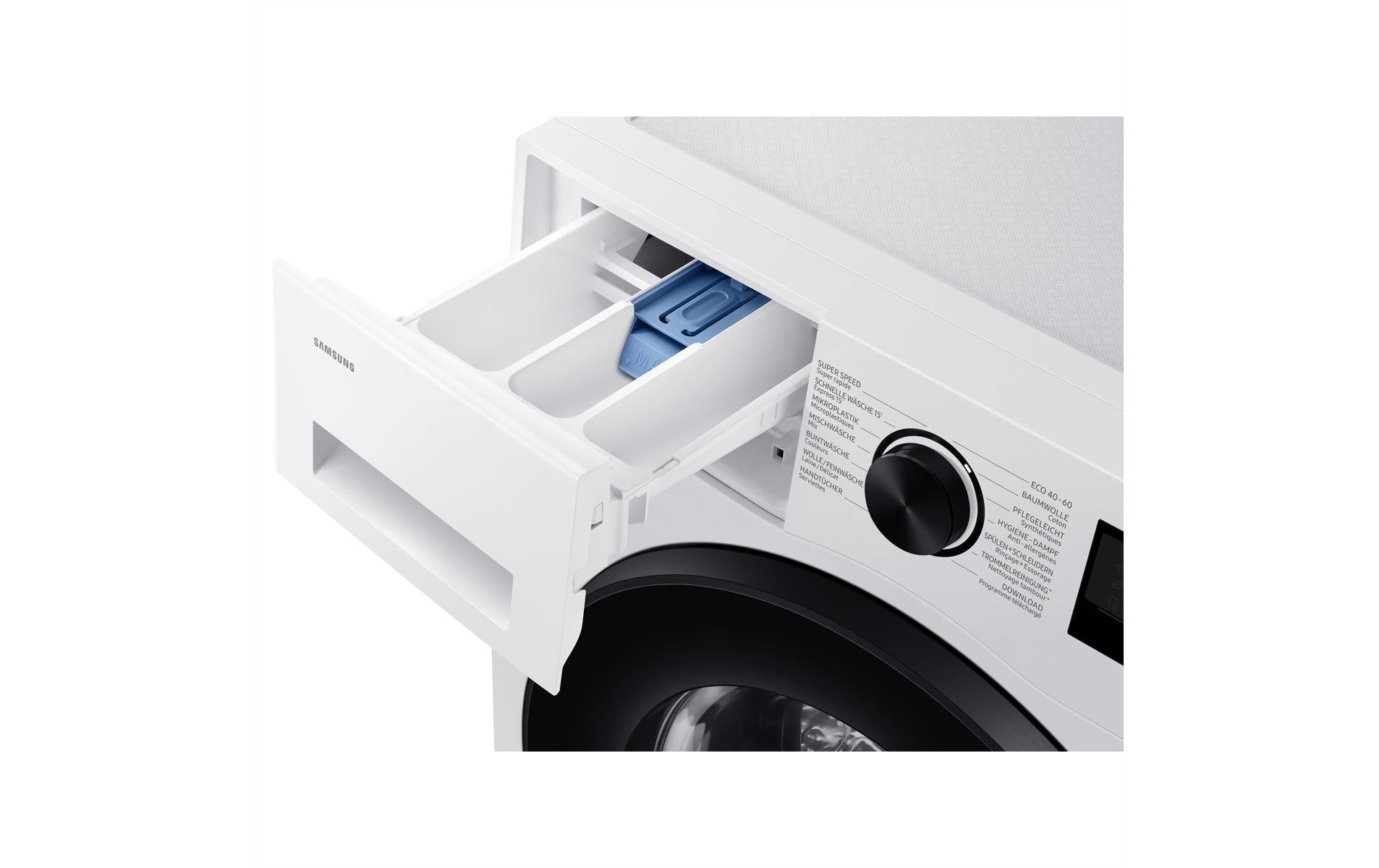 Samsung Waschmaschine WW80FG5L32AEWS – 8 kg, 1400 U/min, WLAN & Wasserschutzsystem – Schwarz/Weiss