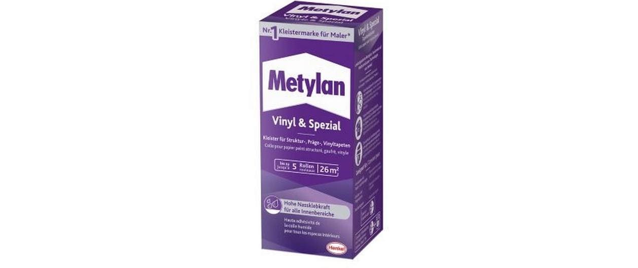 Metylan Tapetenkleister Vinyl und Spezialpulver – Transparent – 180 g – für Kunststoff, Papier, Tapeten
