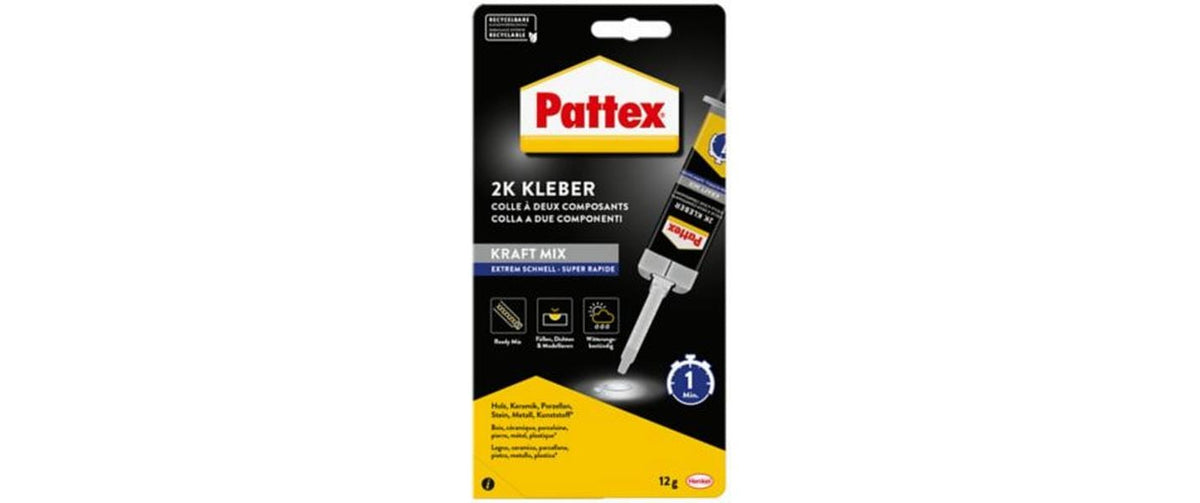 Pattex 2K Epoxidharzkleber – Spritze – Transparent – 12 g (11 ml) – für Metall, Holz, Glas