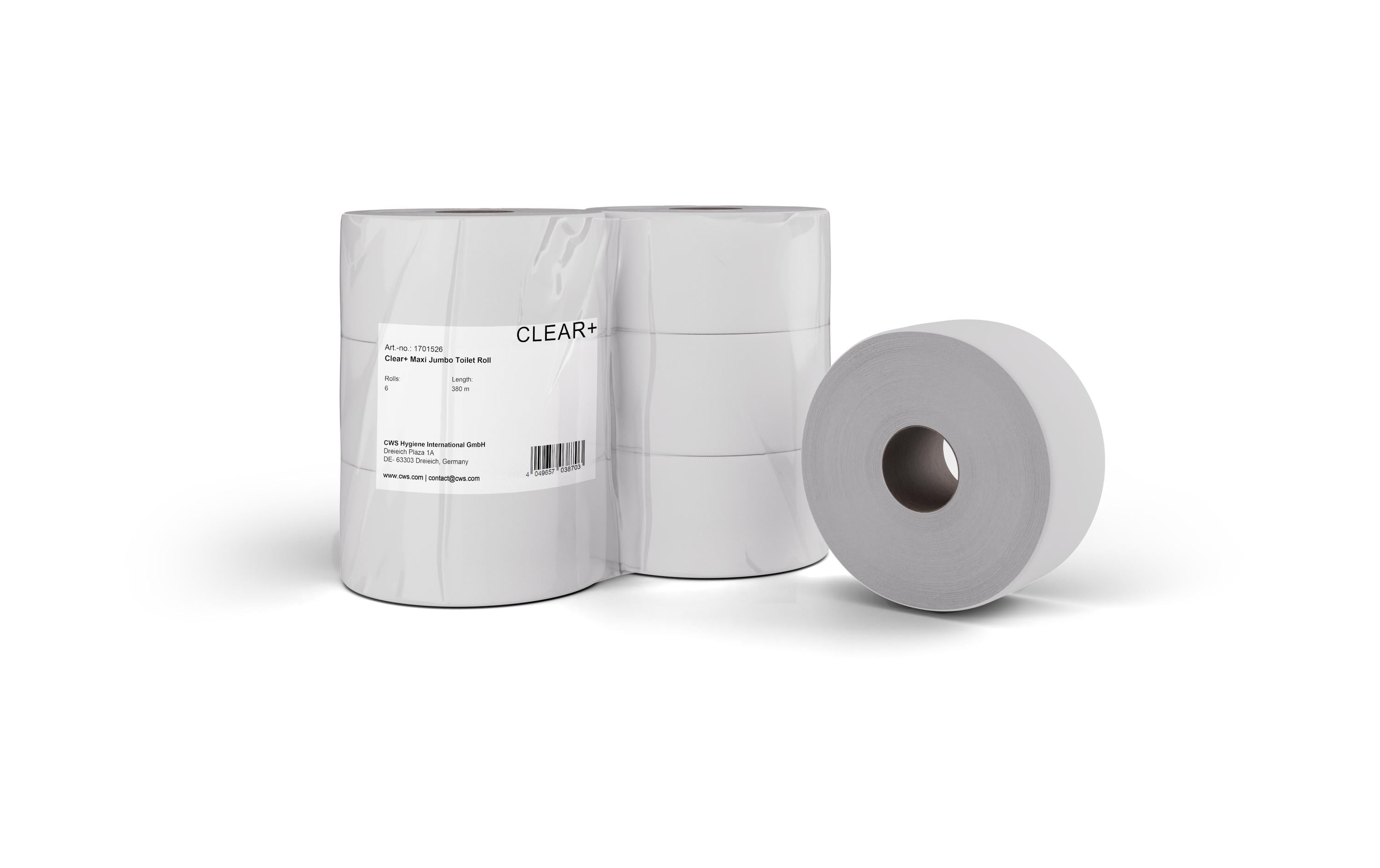 Clear+ by cws Toilettenpapier Jumbo – 2-lagig – 6 Rollen