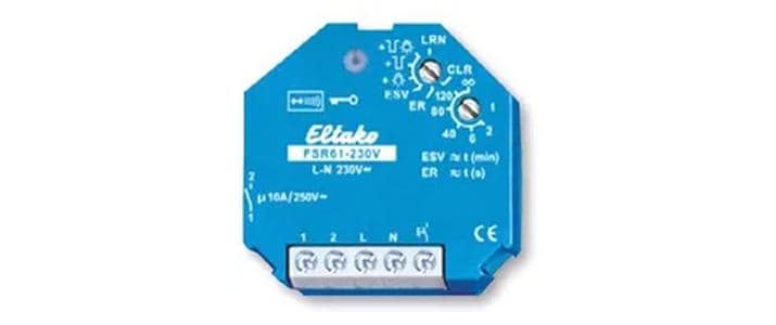 Eltako Relais mit Sockel – 1× Schliesser, Unterputzmontage, für Eltako-Funknetzwerk/EnOcean – Blau – EB-RF