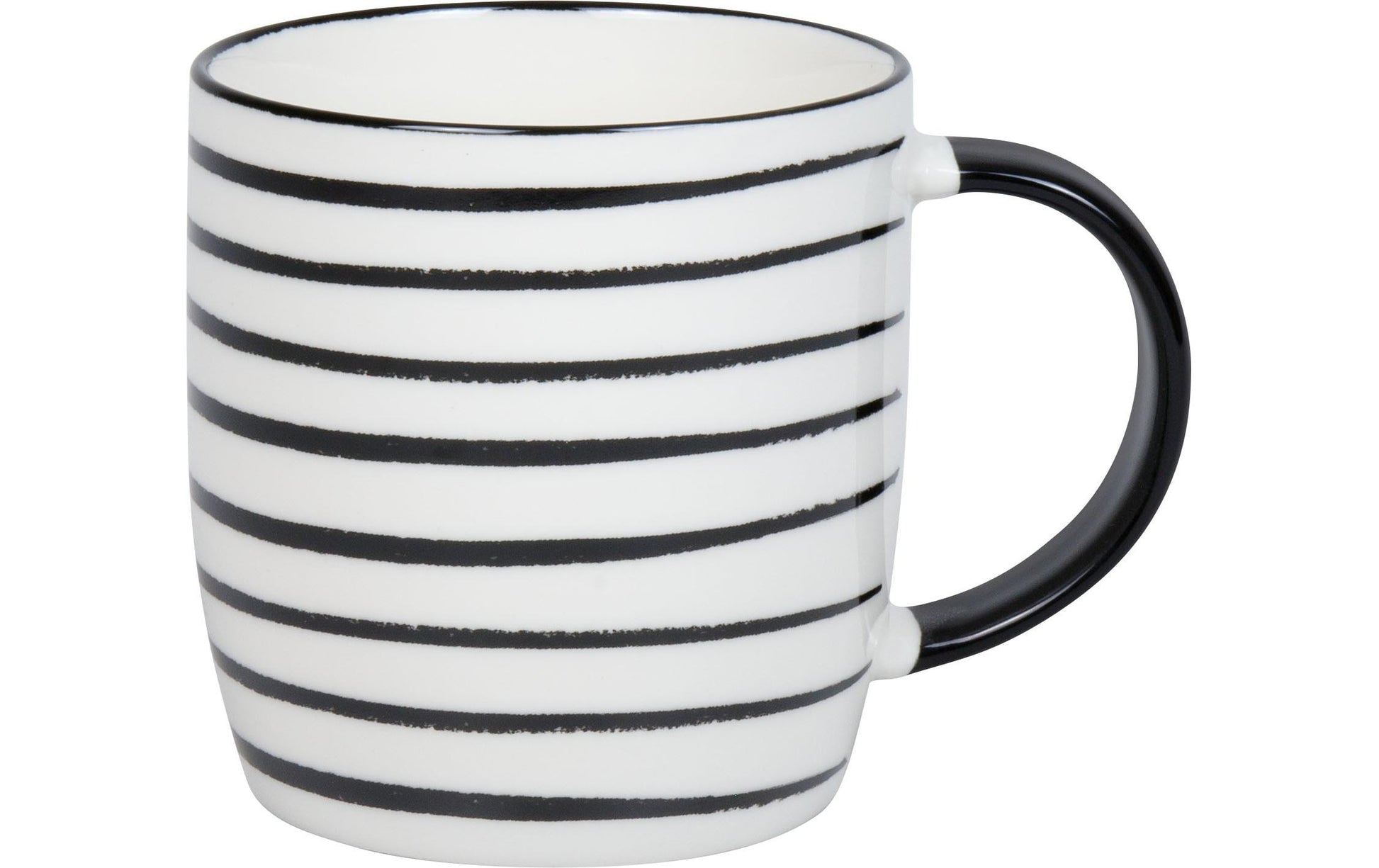 Könitz Porzellan Könitz Kaffeebecher – 4er Set, 300 ml, Ø 8,1 cm, H 9,5 cm, Keramik, Schwarz/Weiss, spülmaschinenfest