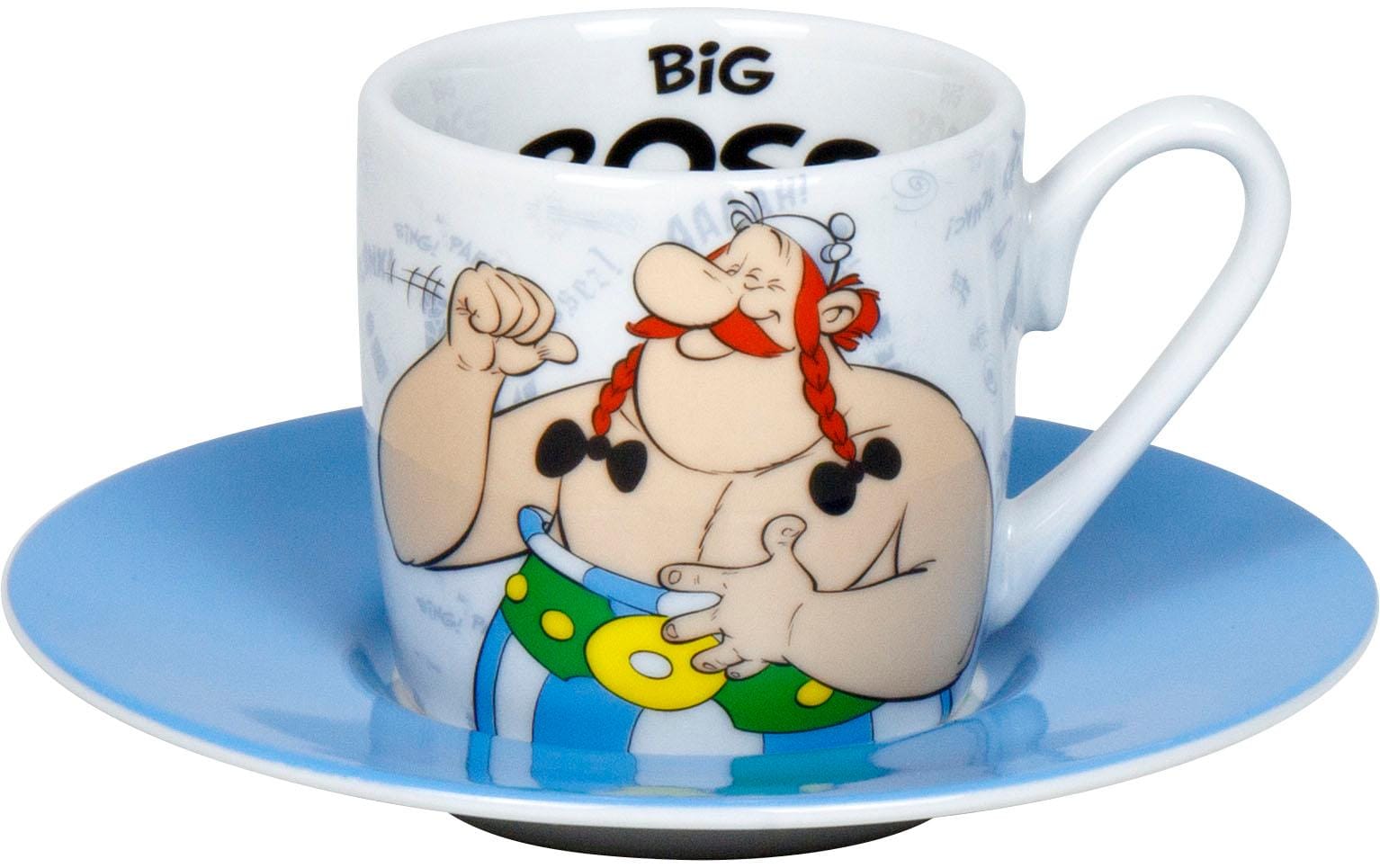 Könitz Porzellan Könitz Espressotasse Asterix Big Boss – 85 ml, Ø 12 cm, Porzellan, spülmaschinenfest