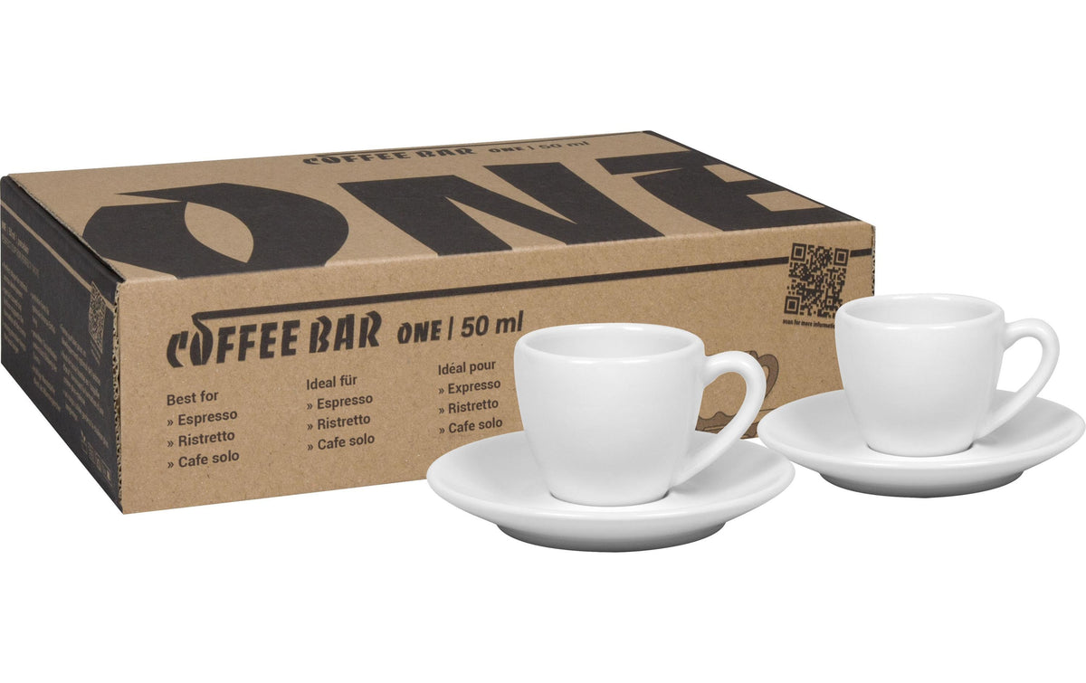 Könitz Porzellan Könitz Espressotasse – 2er Set, 50 ml, Porzellan, Weiss, spülmaschinenfest, mikrowellengeeignet