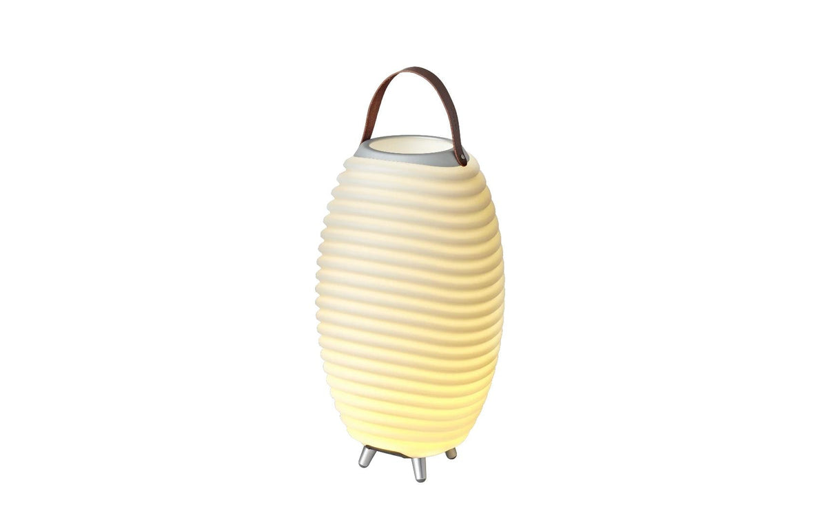 Kooduu Tischleuchte SYNERGY – LED 10 W, 100 lm, 2700 K, dimmbar, Lautsprecher, Akku, Bluetooth – Silber