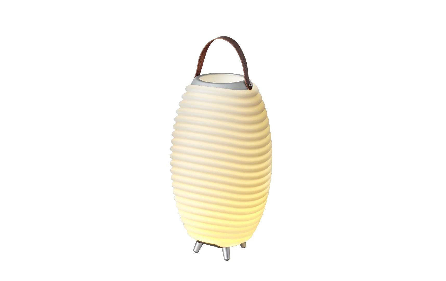 Kooduu Tischleuchte SYNERGY – LED 10 W, 100 lm, 2700 K, dimmbar, Lautsprecher, Akku, Bluetooth – Silber