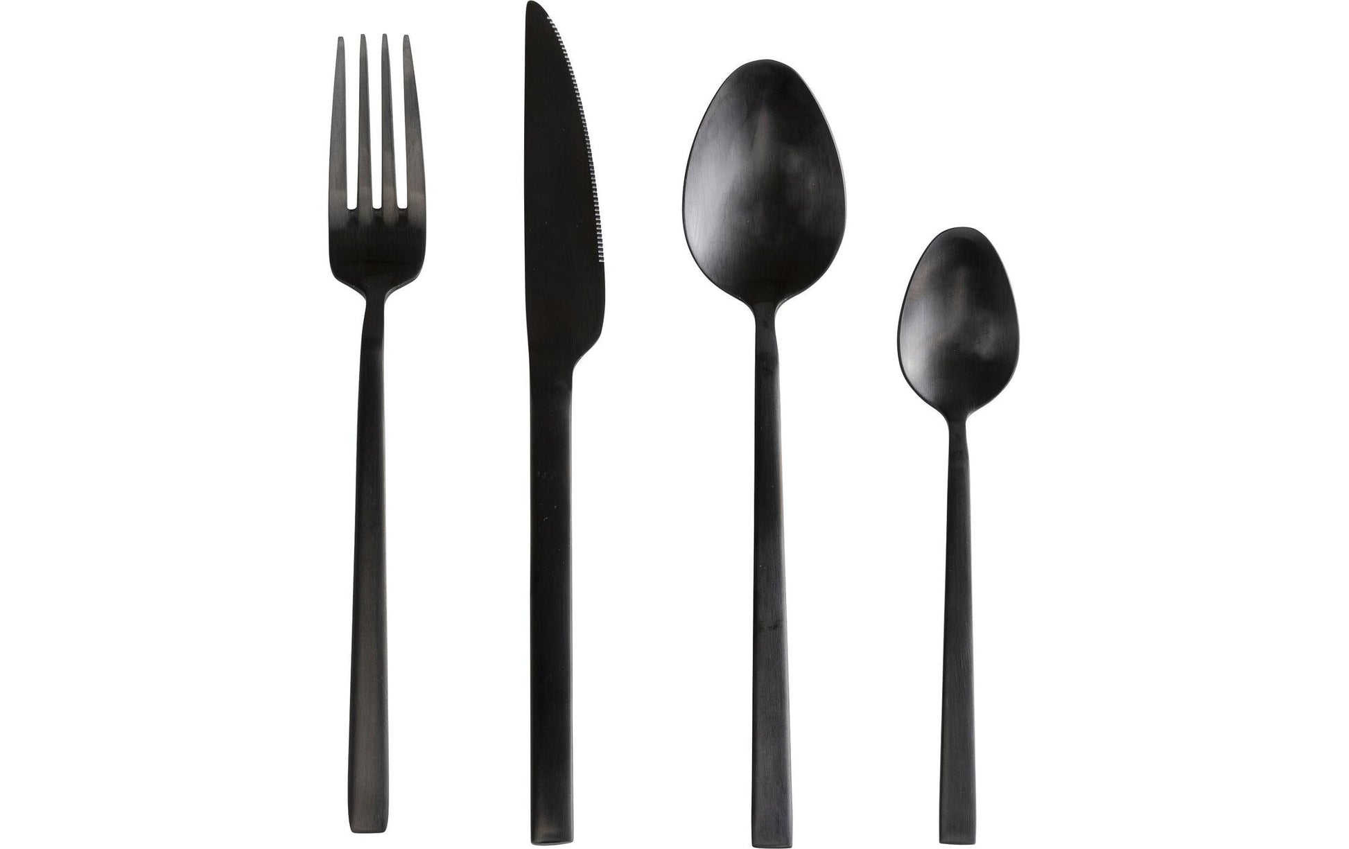 KARE Design Gloria Besteck-Set – 16-teilig, 26 cm, Edelstahl, Schwarz matt