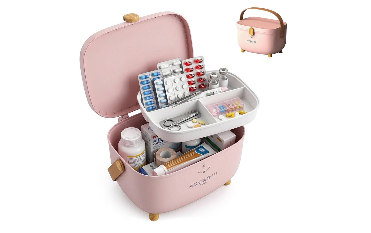 Relaxdays Aufbewahrungsbox – Kunststoff – Rosa – 280 × 180 × 200 mm