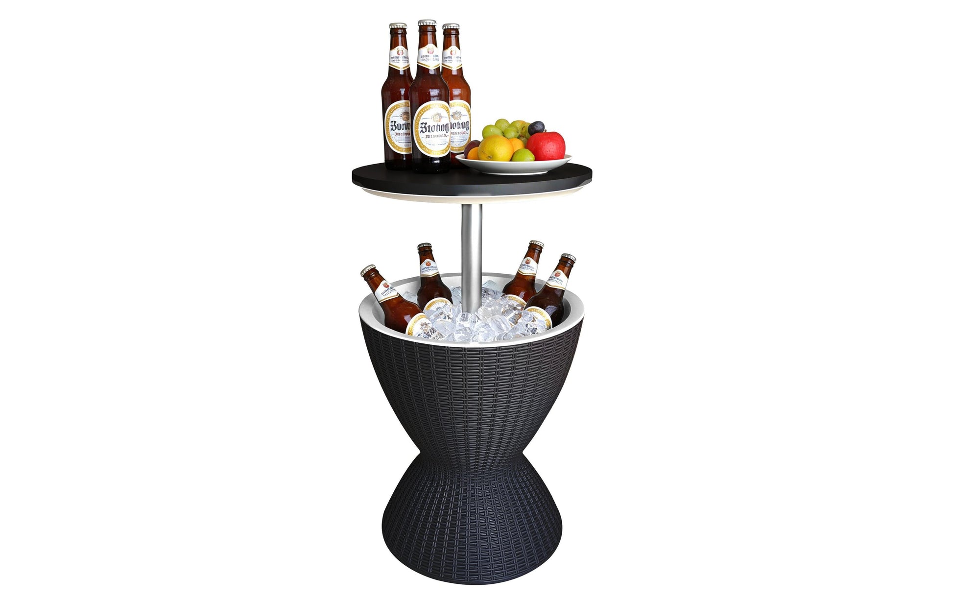 Relaxdays Bartisch – Schwarz – Aluminium, Kunststoff – Tisch 48,5 × 48,5 × 82 cm