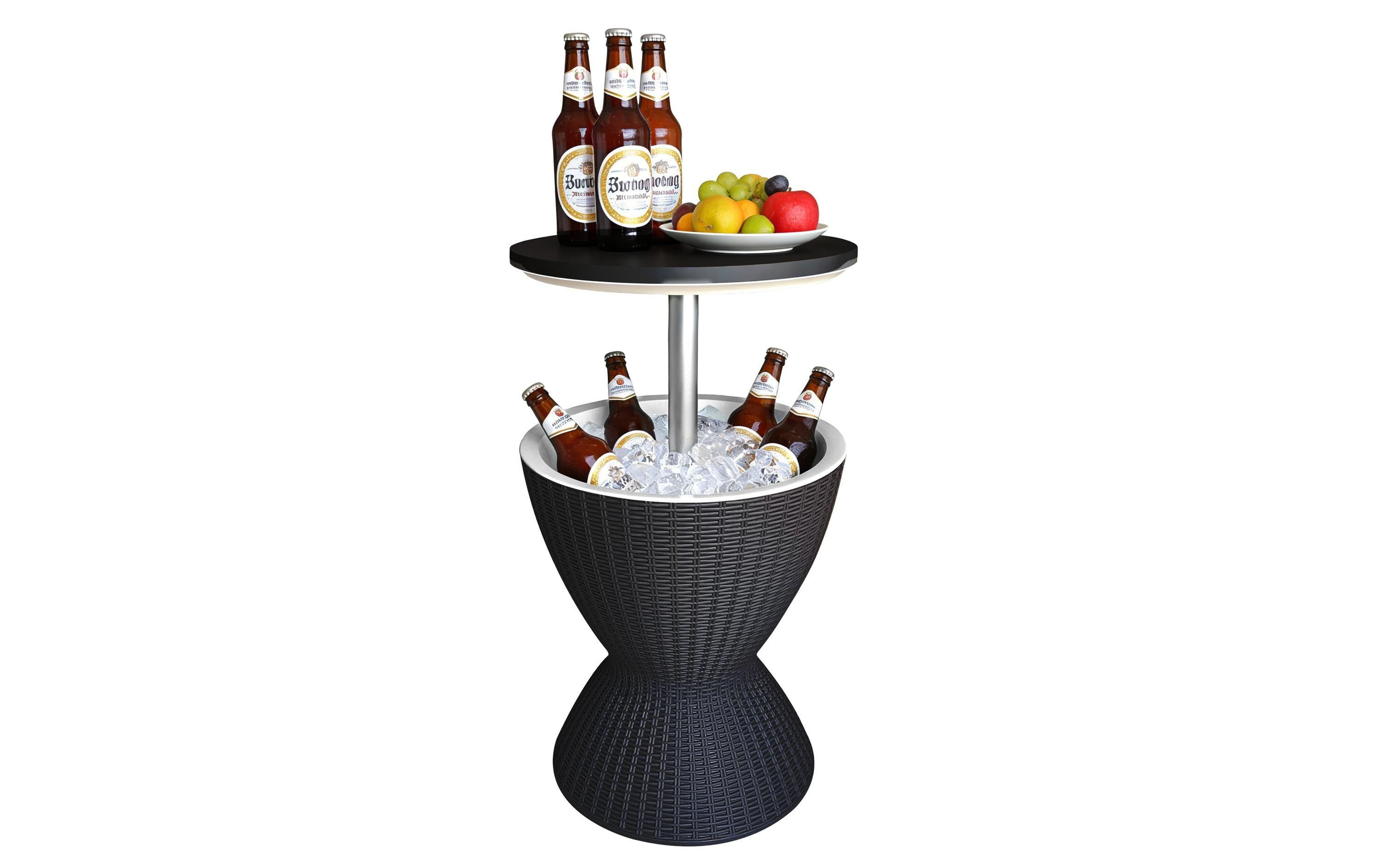 Relaxdays Bartisch – Schwarz – Aluminium, Kunststoff – Tisch 48,5 × 48,5 × 82 cm