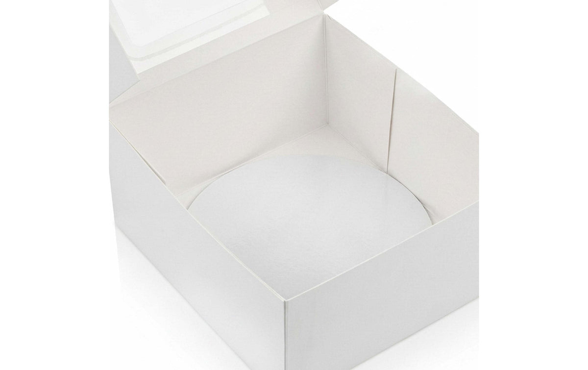 Relaxdays Tortenbox, weiss – 300×300×300 mm, für Torte Ø250 mm, mit Sichtfenster – Pack à 5 Stk.