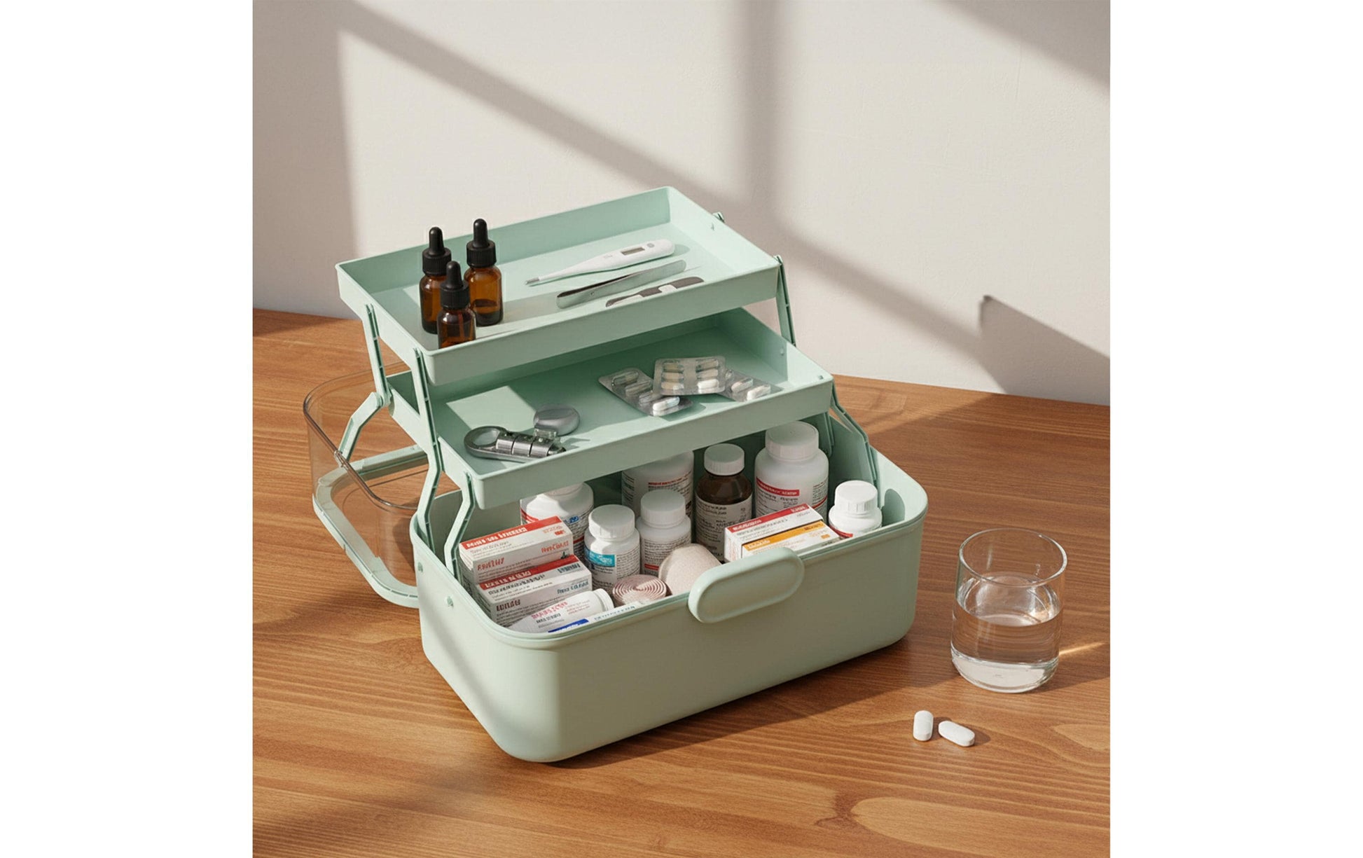 Relaxdays Aufbewahrungsbox (mit Deckel) – Kunststoff – Grün – 285 × 170 × 155 mm