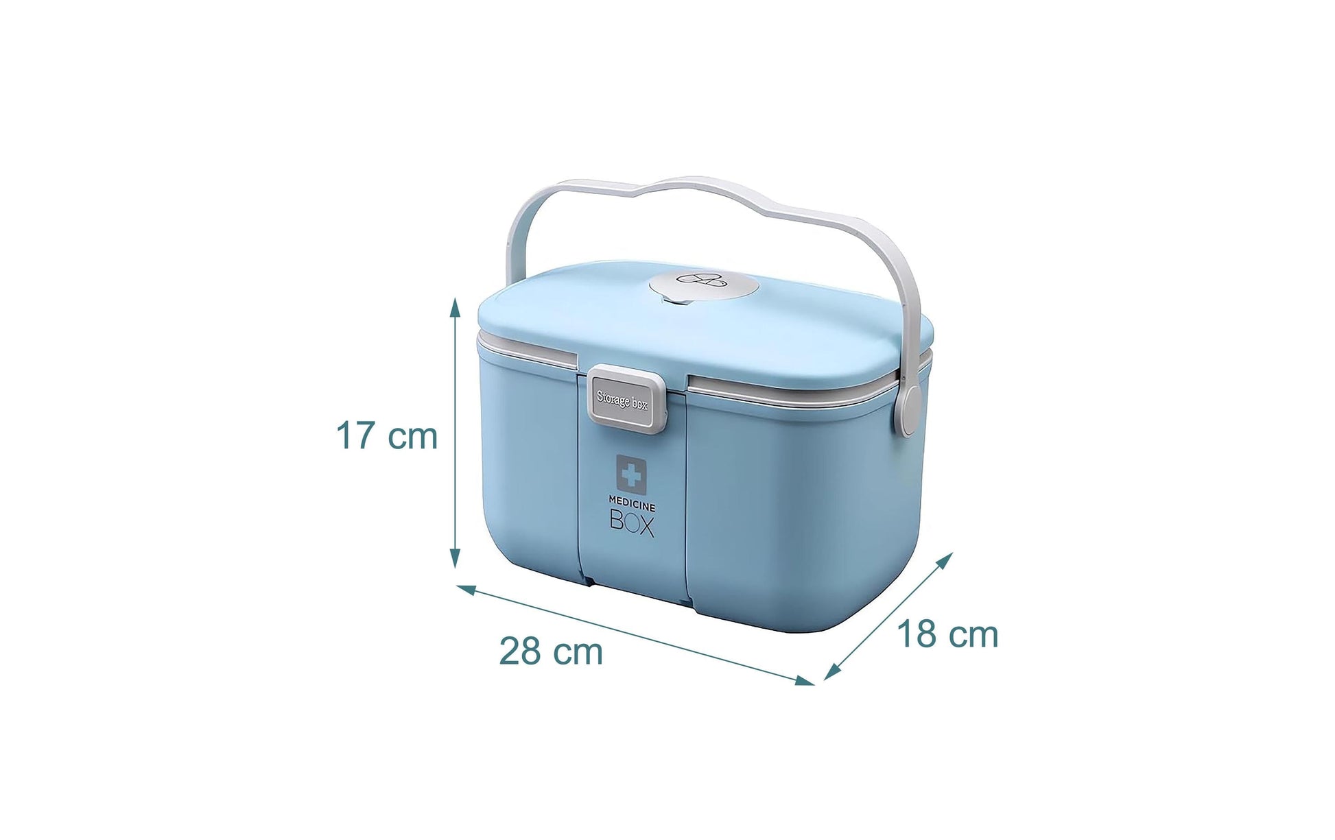 Relaxdays Aufbewahrungsbox – Kunststoff – Blau/Grau – 280 × 170 × 180 mm