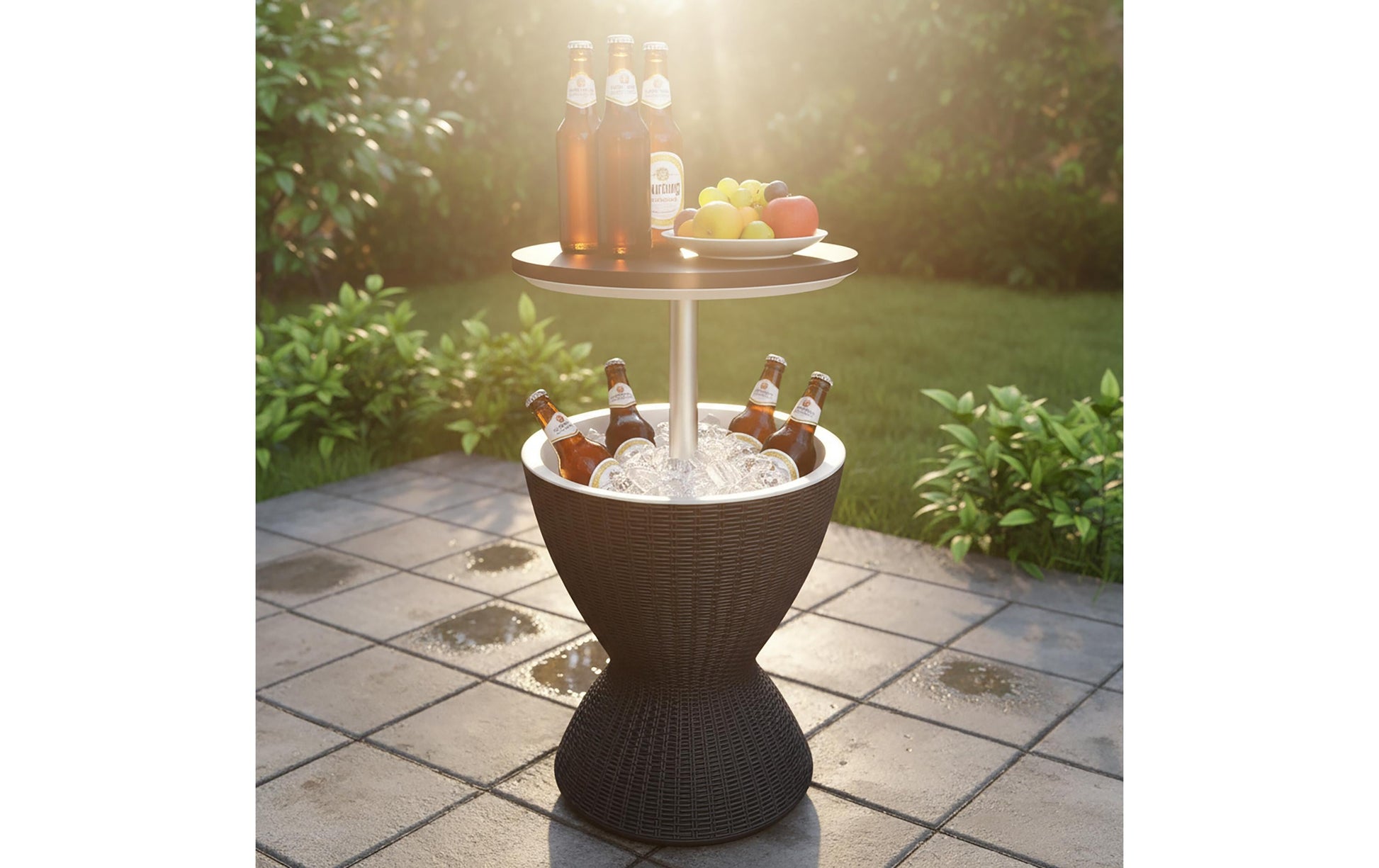 Relaxdays Bartisch – Schwarz – Aluminium, Kunststoff – Tisch 48,5 × 48,5 × 82 cm
