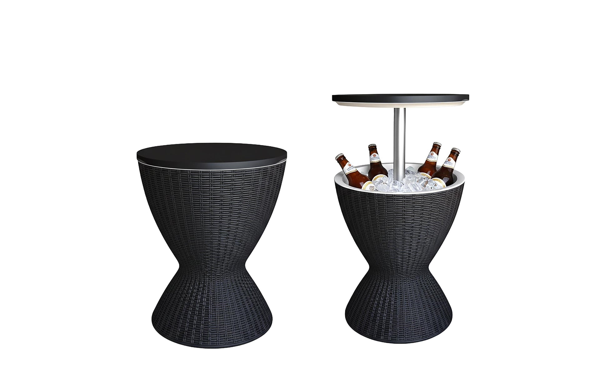 Relaxdays Bartisch – Schwarz – Aluminium, Kunststoff – Tisch 48,5 × 48,5 × 82 cm