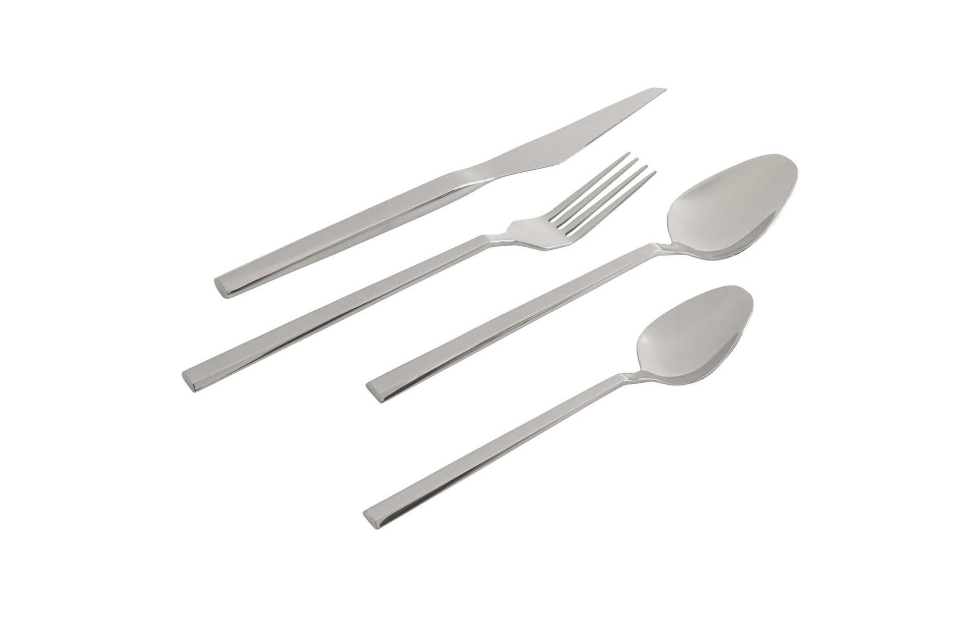 KARE Design Adella Besteck-Set – 16-teilig, 25 cm, Edelstahl, Silber, matt