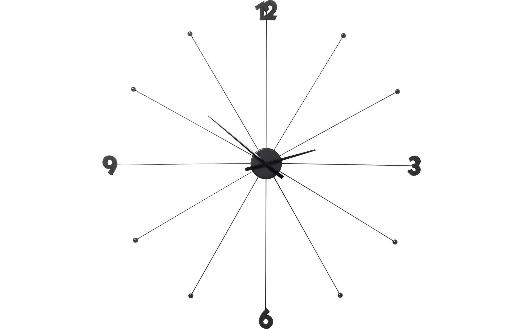 KARE Design Wanduhr – Analog, Ø 100 cm, Schwarz, Aluminium/Kunststoff