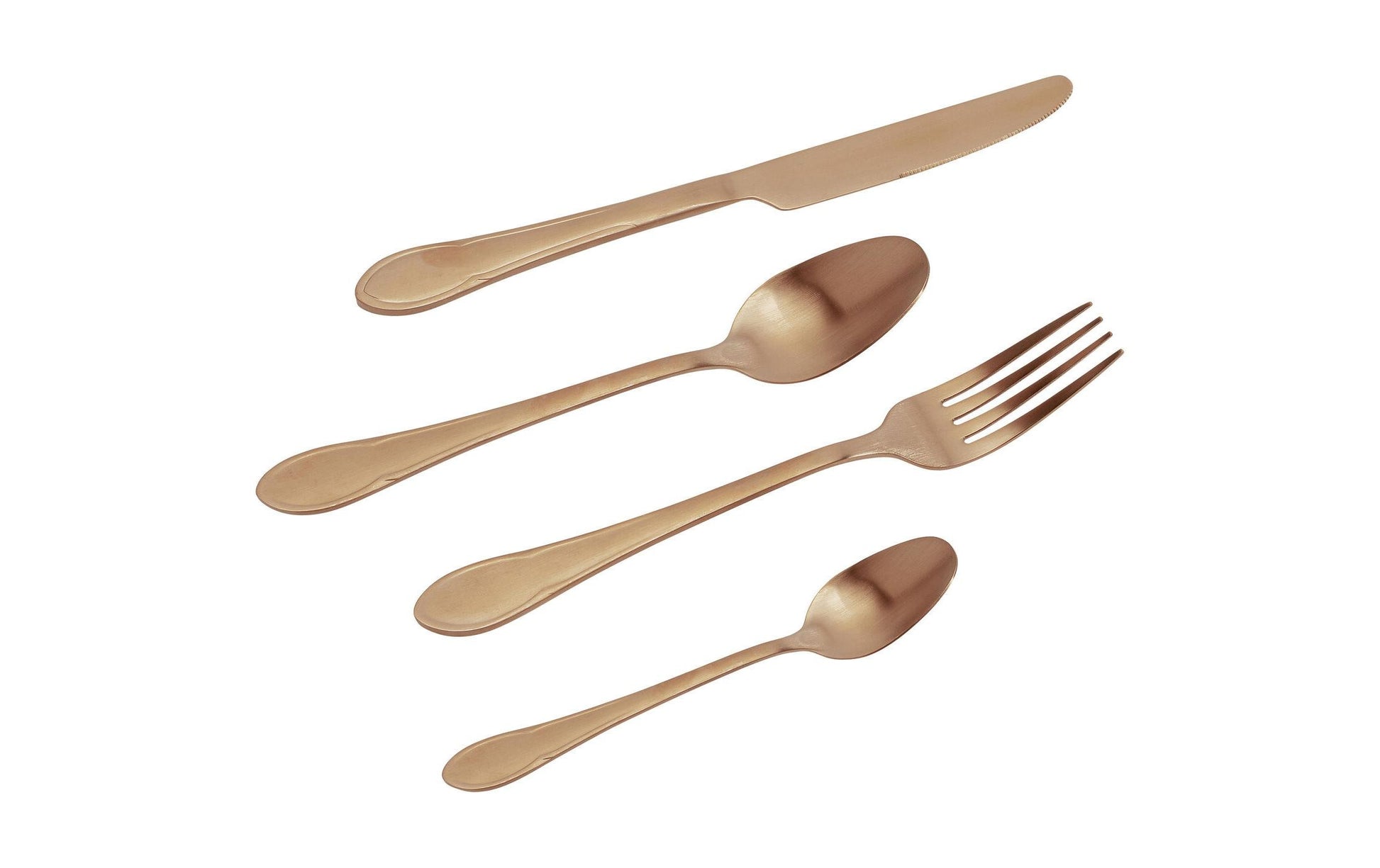 KARE Design Besteck-Set – 16-teilig, 25 cm, Edelstahl, Bronze, matt