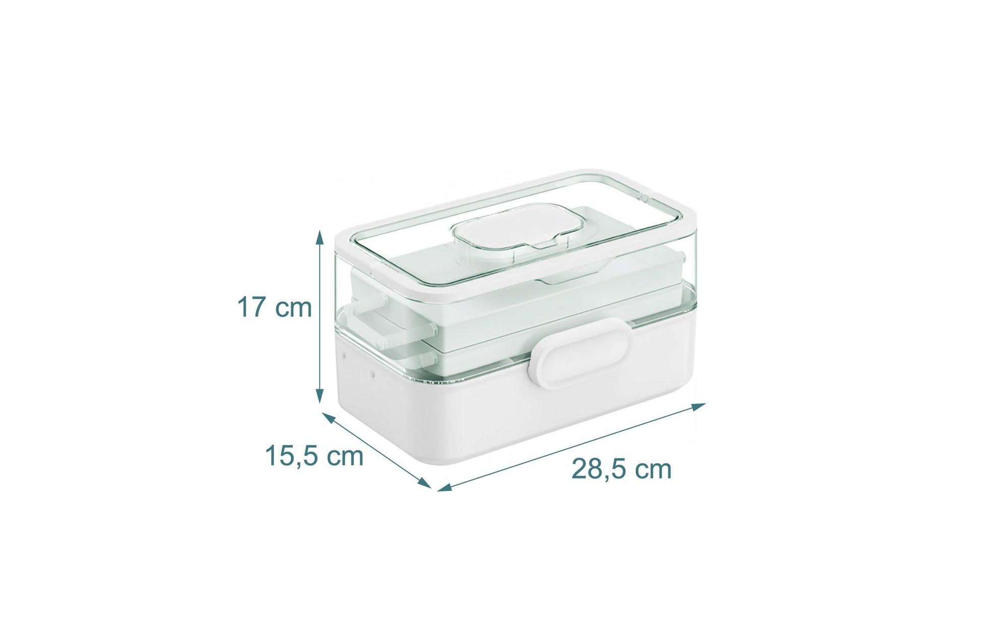 Relaxdays Medizinbox Aufbewahrungsbox (mit Deckel) – Kunststoff – Weiss – 285 × 170 × 155 mm