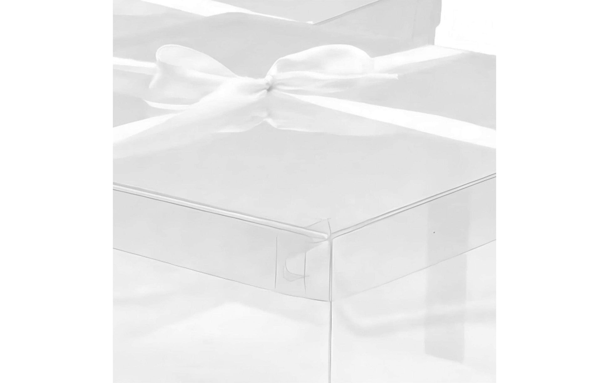 Relaxdays Tortenbox 30 × 30 × 30 cm, Kunststoff/Pappe/Polyester, Transparent/Weiss, 2 Stk.