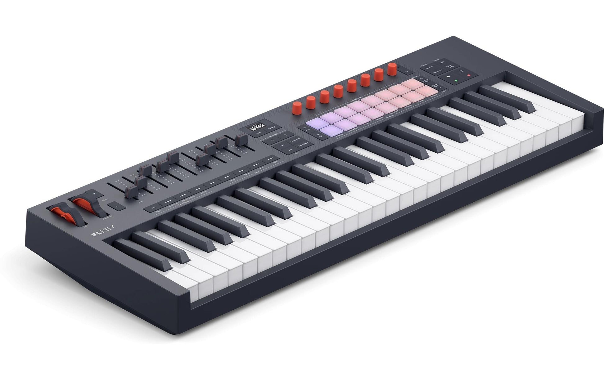 Novation FLkey 2 49 – 49-Tasten USB-MIDI-Keyboard, nicht gewichtete Tasten, für FL Studio, Netzbetrieb, schwarz