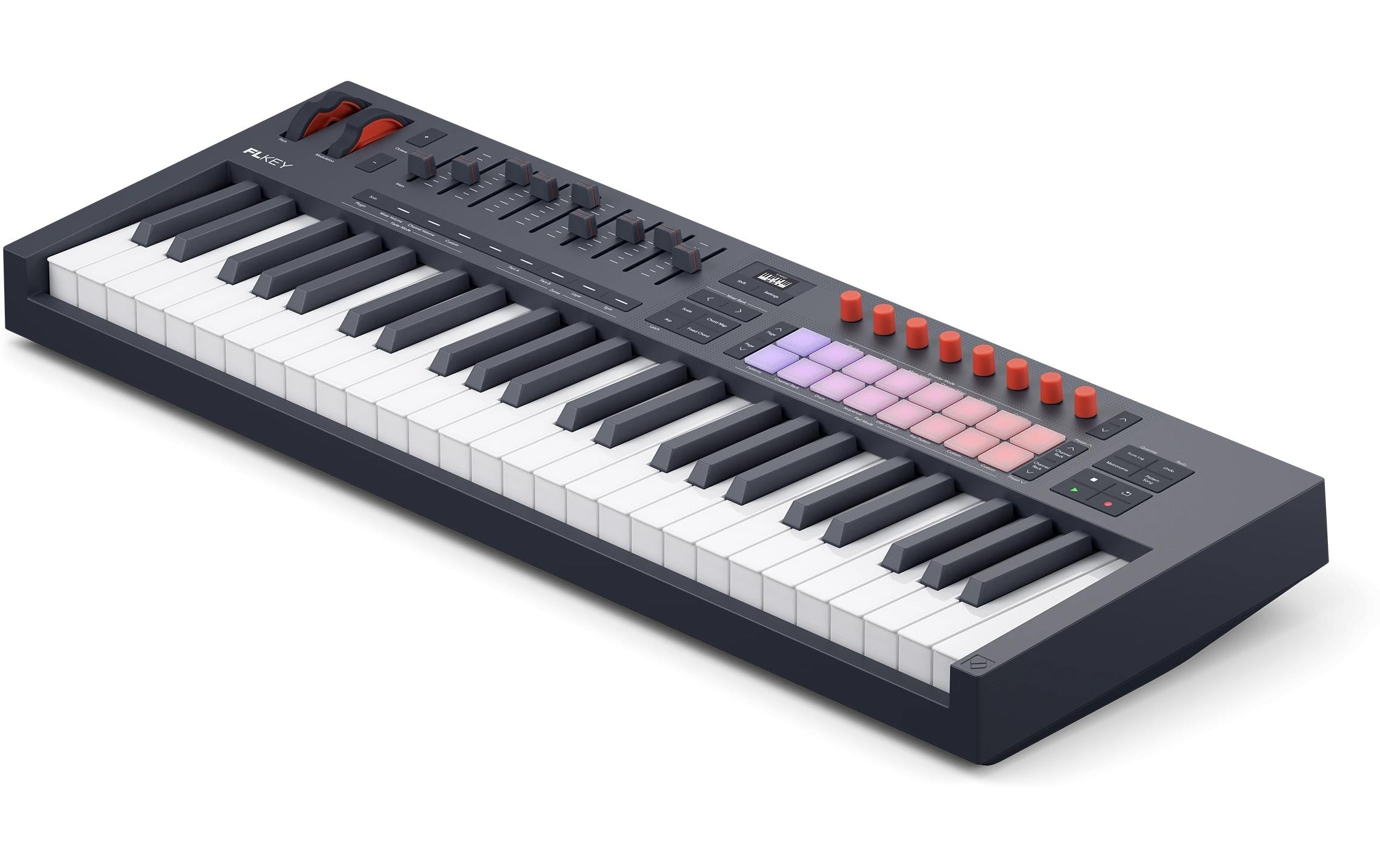 Novation FLkey 2 49 – 49-Tasten USB-MIDI-Keyboard, nicht gewichtete Tasten, für FL Studio, Netzbetrieb, schwarz