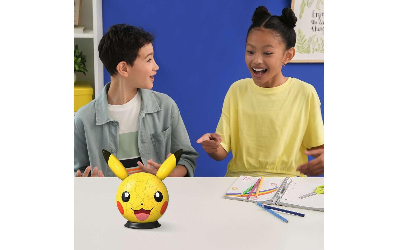 Ravensburger 3D Puzzle Pokémon Pikachu mit Ohren – 72 Teile – Ø 20 cm – Kunststoff – ab 6 J. – FSC