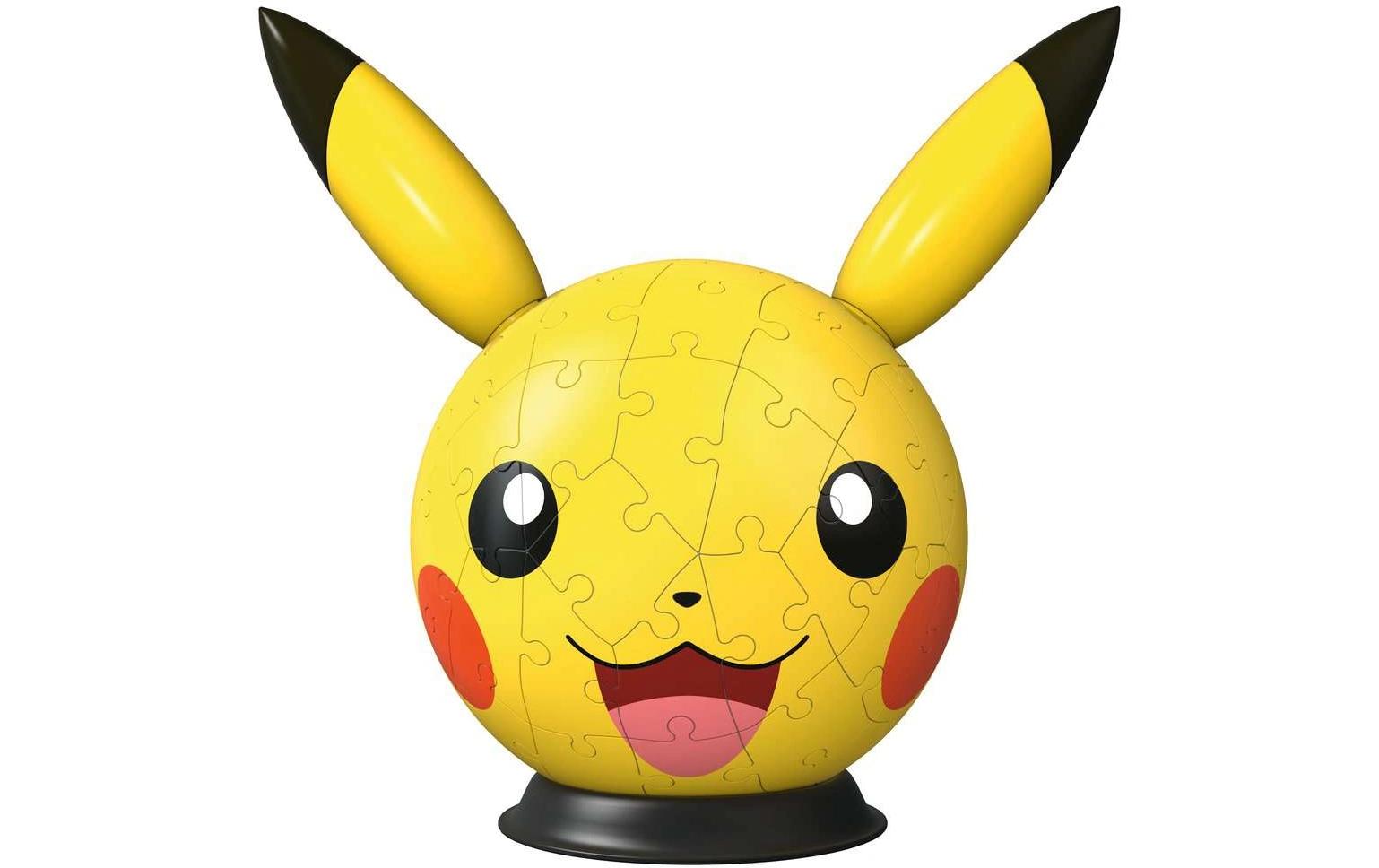 Ravensburger 3D Puzzle Pokémon Pikachu mit Ohren – 72 Teile – Ø 20 cm – Kunststoff – ab 6 J. – FSC