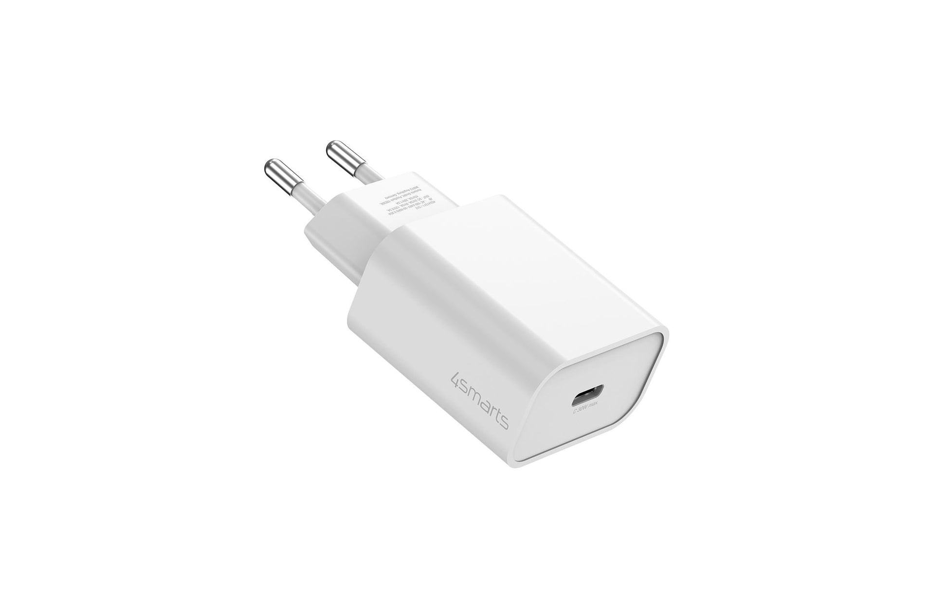 4smarts VoltPlug PD USB-Ladegerät 30 W – USB-C×1, PD, USB-C-Kabel 1,5 m – Weiss